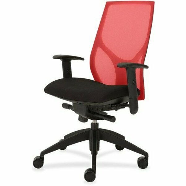 9To5 Seating Task Chair, Knee Tilt, Adj T-Arm, 25inx26inx39-1/2in-46-1/2in, RD/ON NTF1460K2A8M501